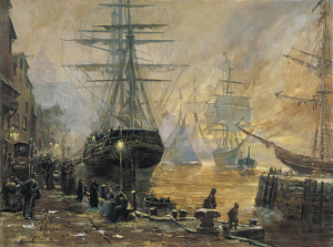 The ship Ellen Maria prepares to sail from Liverpool, England, for America on February 1, 1851. At the time, over 50,000 Latter-day Saints lived in the British Isles. Emigration was possible as the result of the Perpetual Emigrating Fund, which loaned money to impoverished Latter-day Saints on the promise they would repay the loan so others could emigrate. Thousands of converts emigrated to join the Saints in America.